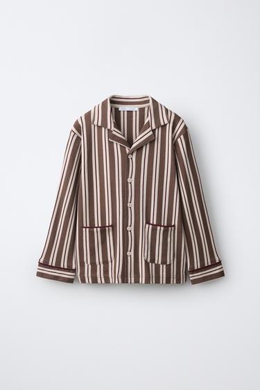 6-14 YEARS/ STRIPED POCKET PYJAMAS — Khaki 1