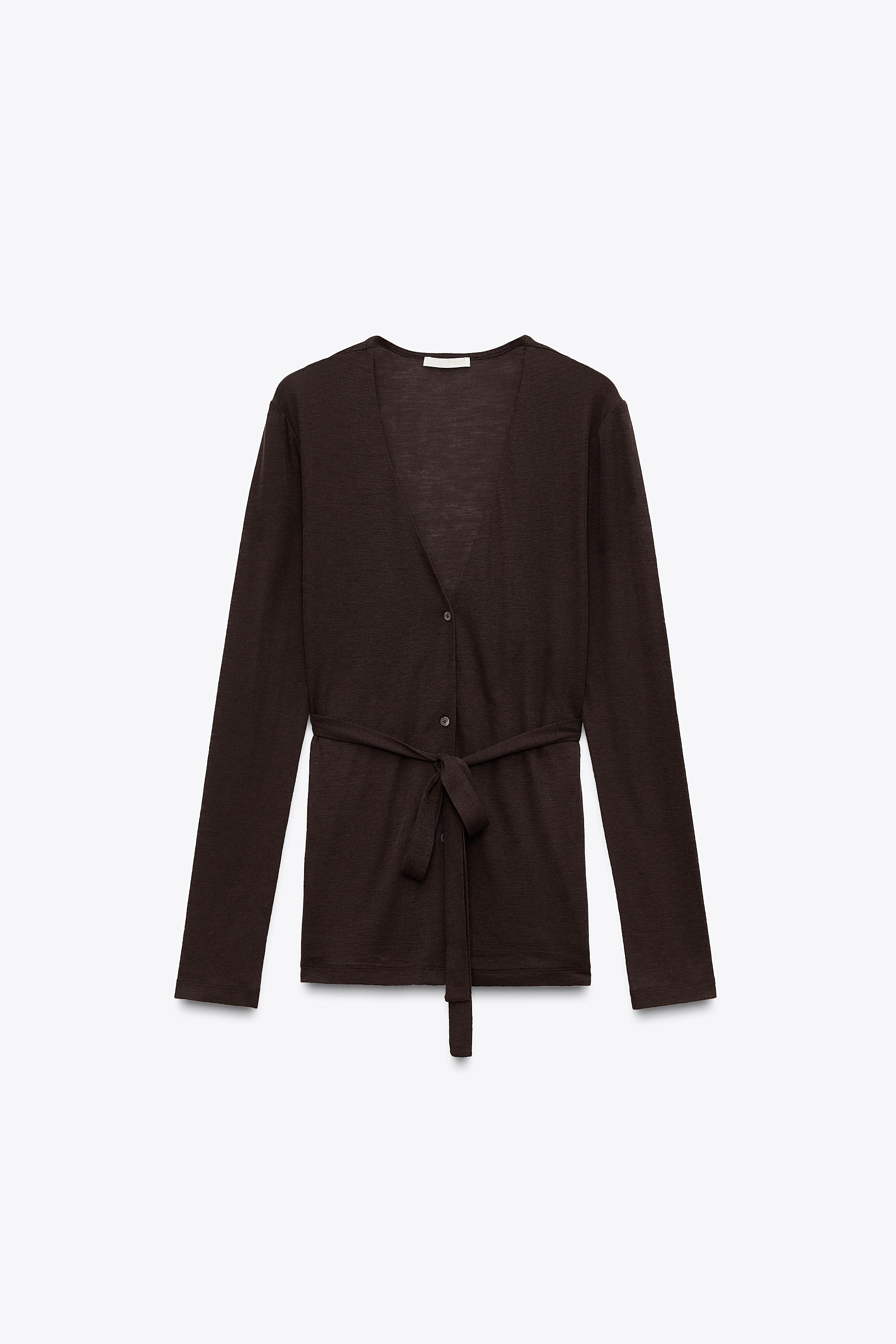 ZARA 100%ウールカーディガン 3039/001 ウール100％のニット、Zaraで出会えたらラッキーかもしれない