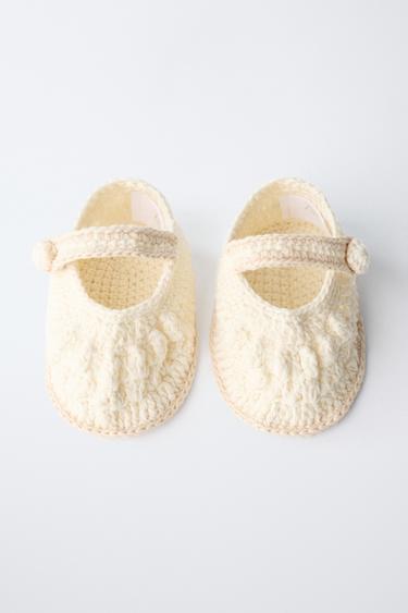 CHUNKY KNIT BOOTIES - Ecru White by Zara - Image 5
