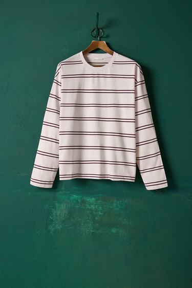 CAMISETA RAYAS - Rosa de Zara
