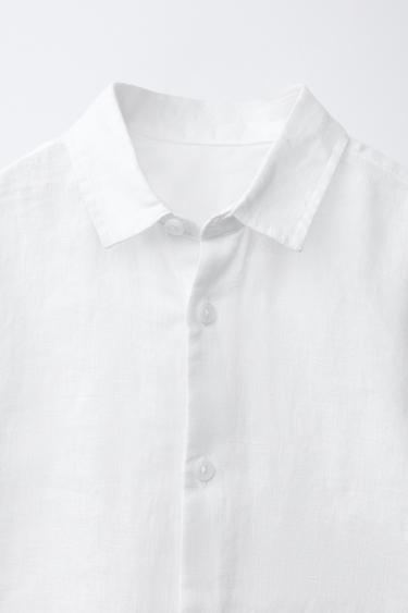 100% LINEN SHIRT - White by Zara - Image 2