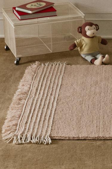 CHILDREN'S WOOL RUG - Pastel pink by Zara