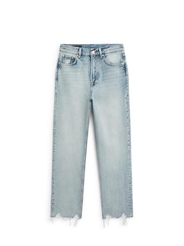 Jean straight taille haute - Bleu clair de Zara