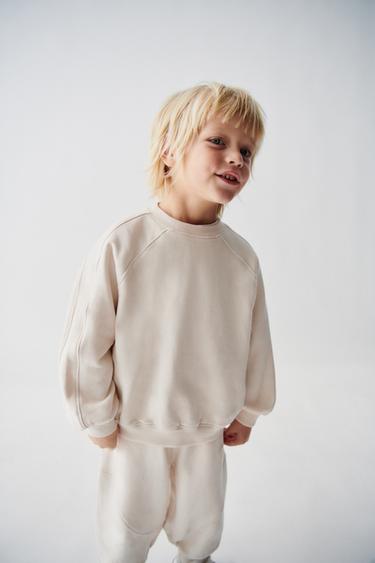 SUDADERA LISA CORTES - Crudo de Zara