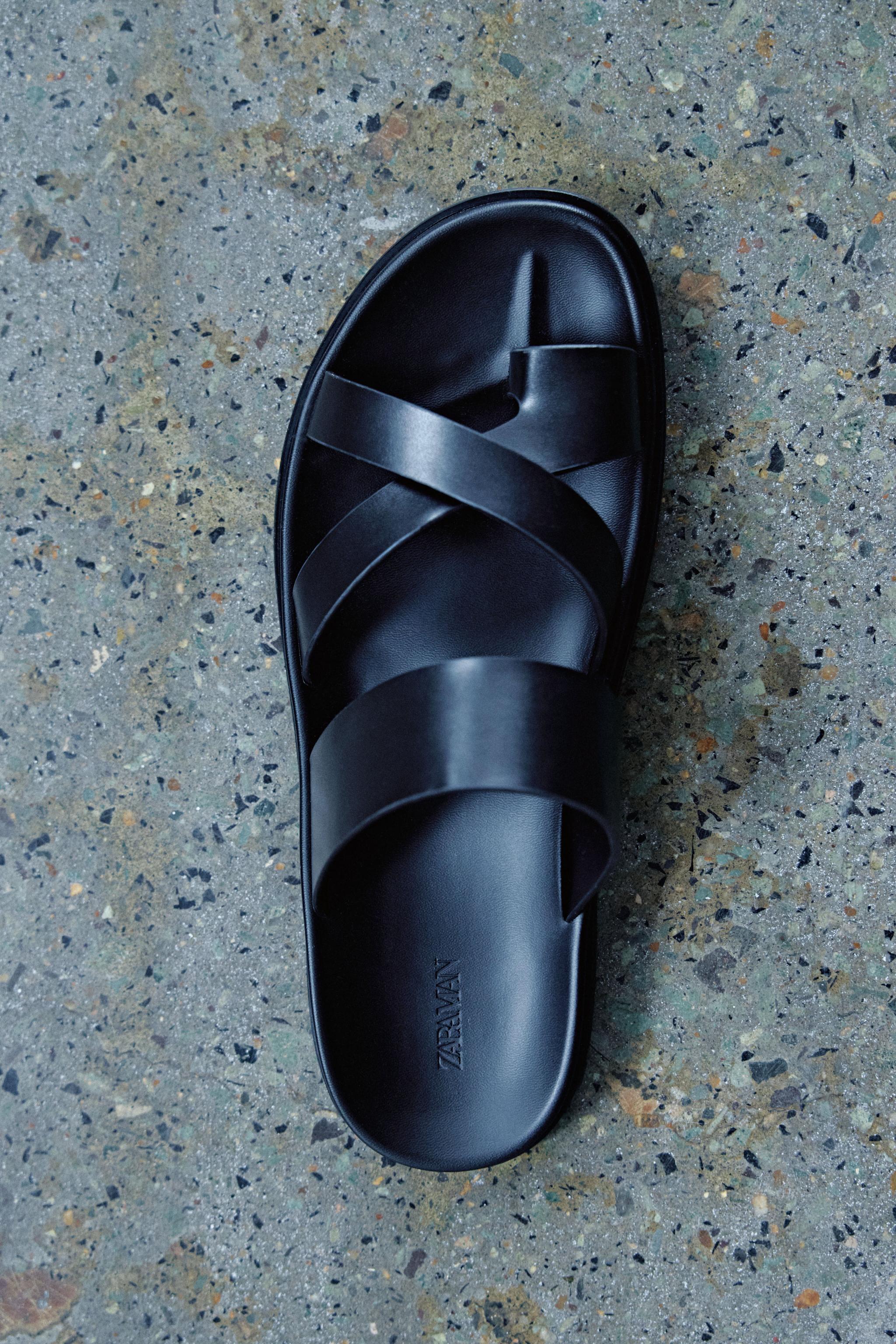 解良雅三七「實觀戶大皿」 細帶涼鞋- 黑色| ZARA Taiwan, China / 中國台灣