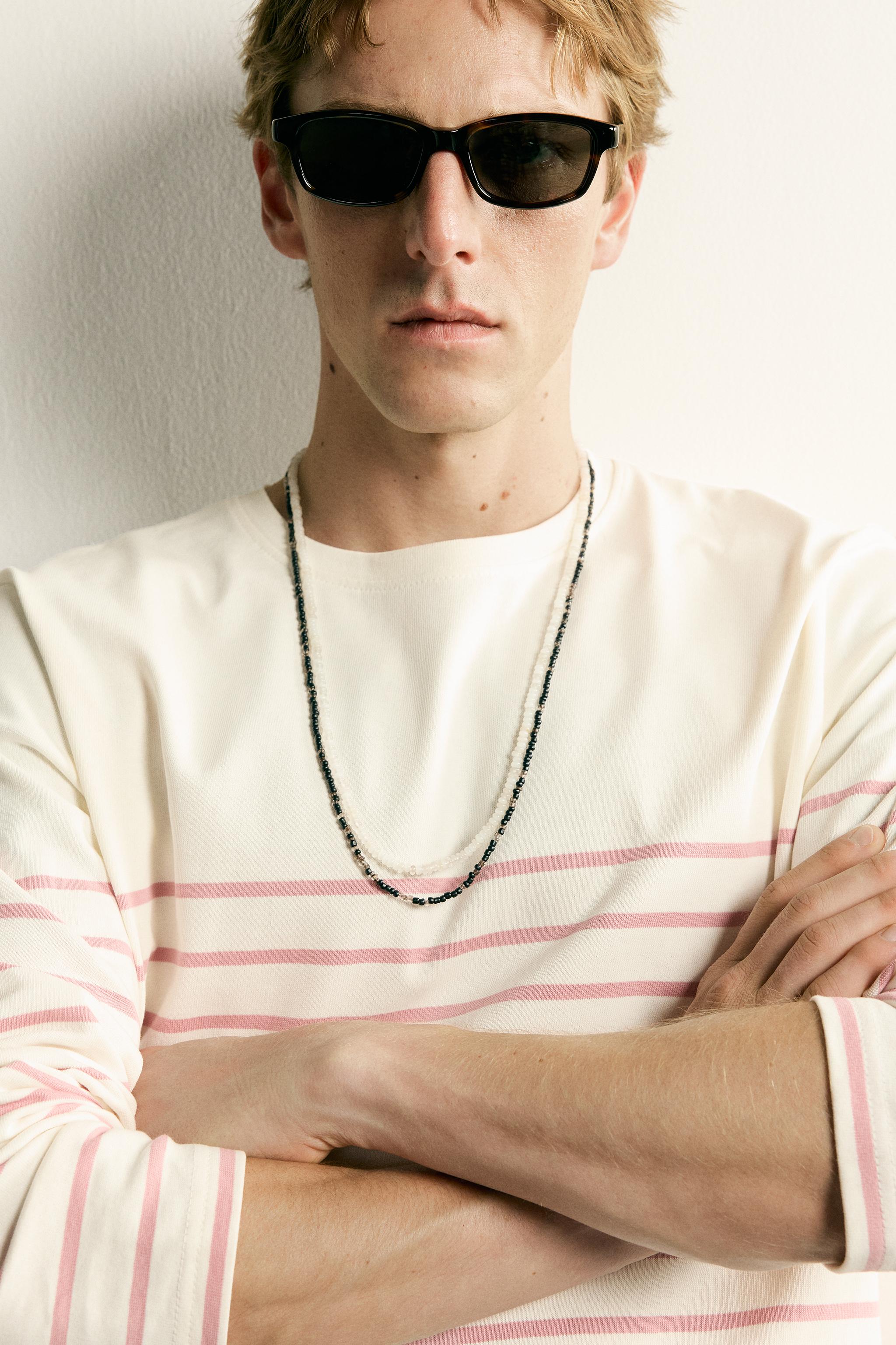 RELAXED FIT JACQUARD STRIPE T-SHIRT