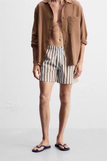 MAILLOT DE BAIN MOYEN RAYURES - Bleu ciel de Zara - Image 2
