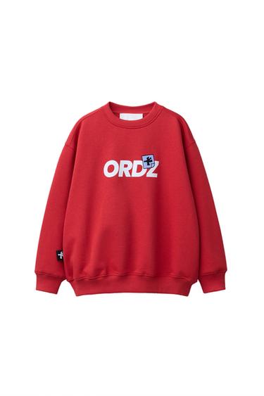 SUDADERA ESTAMPADA LOGO - Rojo de Zara