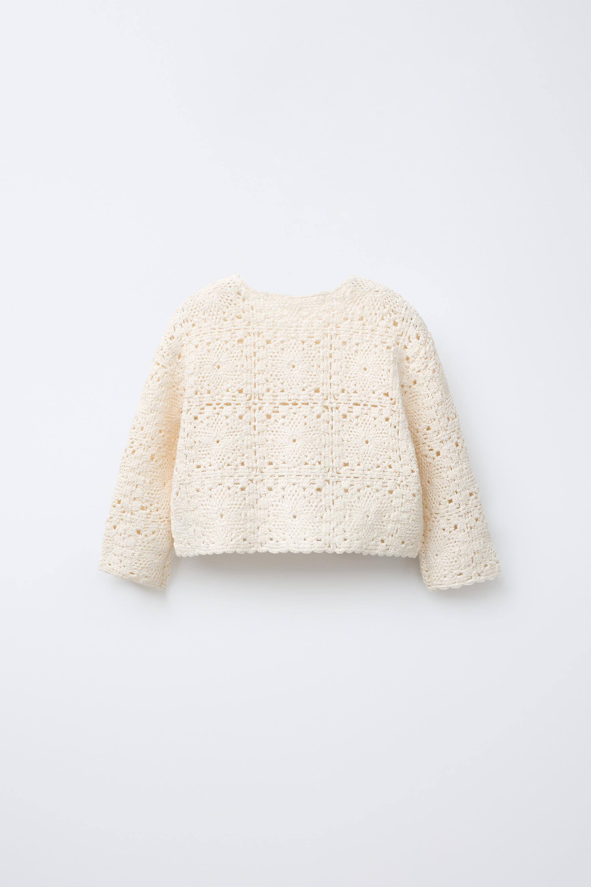 クロシェ編みニットカーディガン - エクリュ | ZARA Japan / 日本