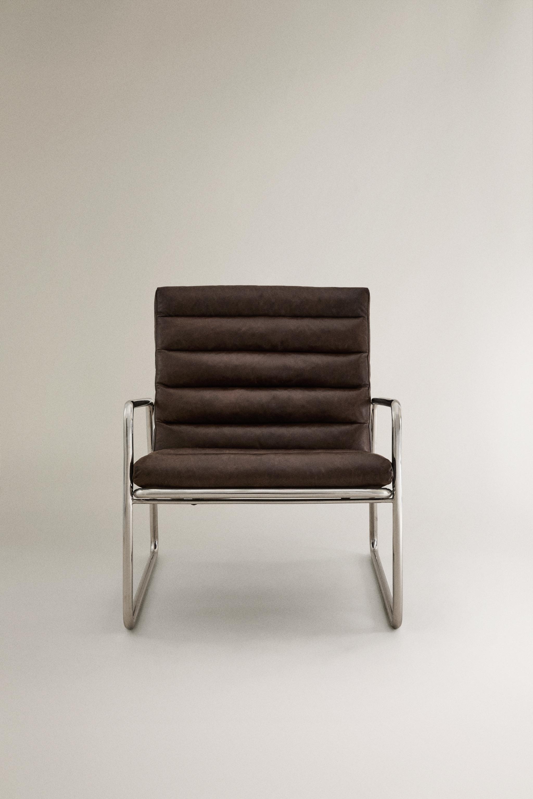 FAUTEUIL MÉTAL ET CUIR
