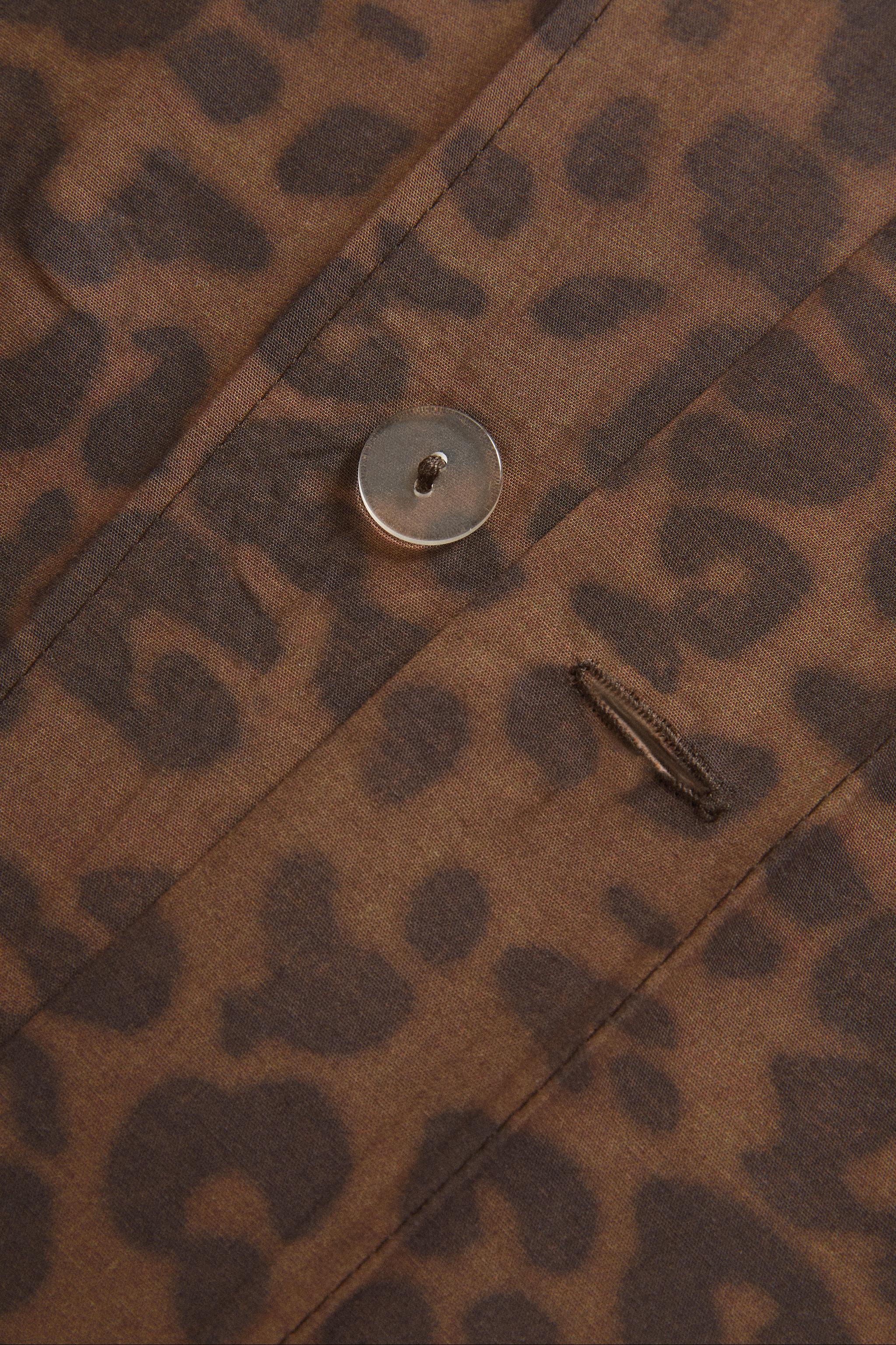 Zara Leopar Desenli Perkal Nevresim (200 İplik) görsel 4