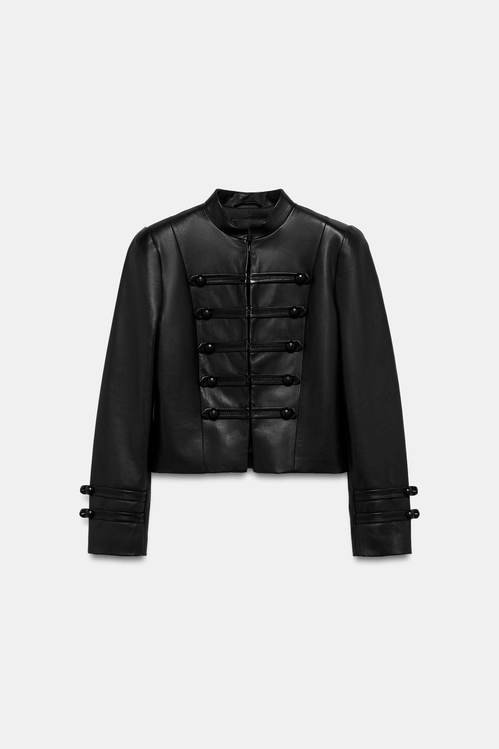 100% LEATHER FROG FASTENING JACKET ZW COLLECTION