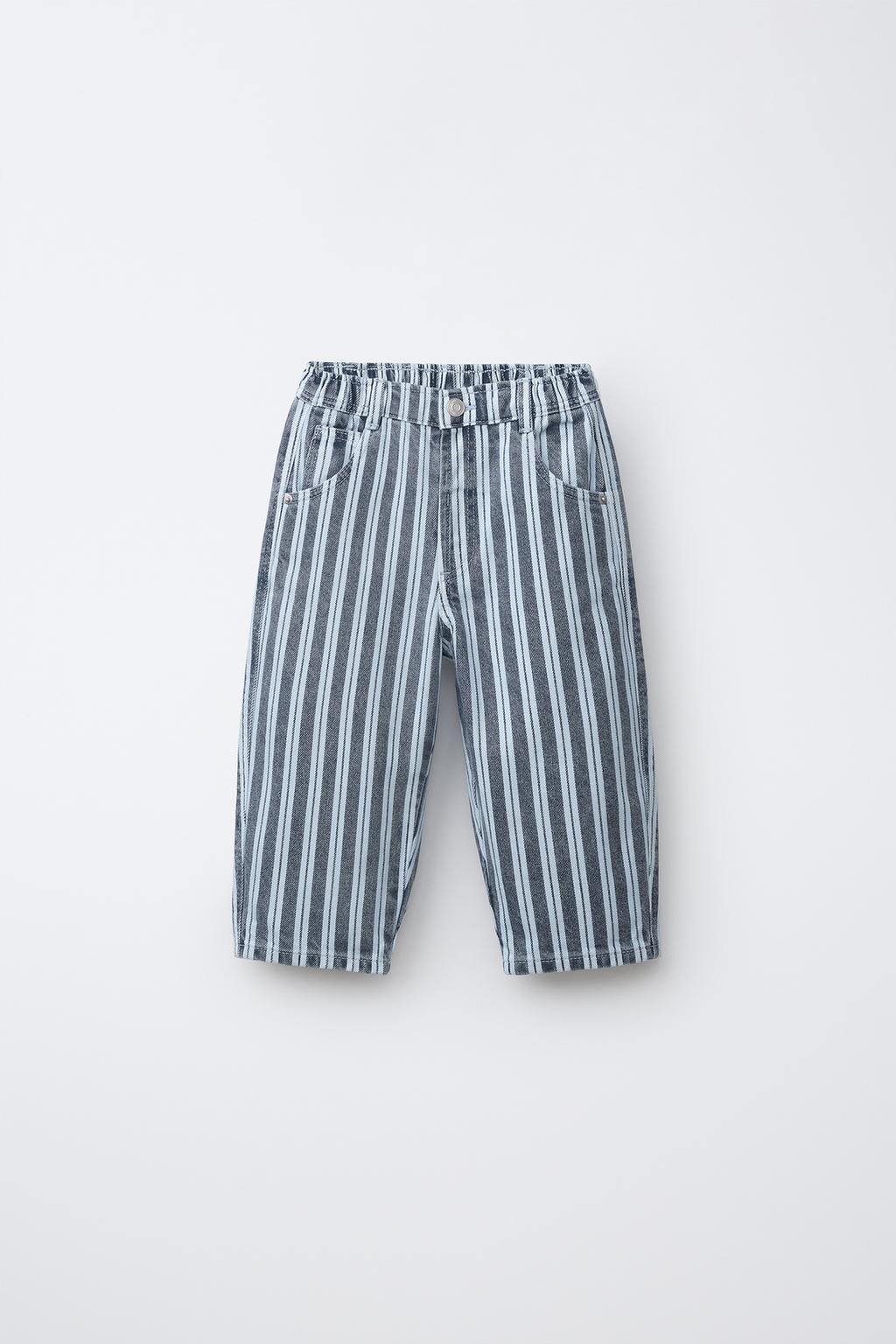 STRIPED BAGGY JEANS