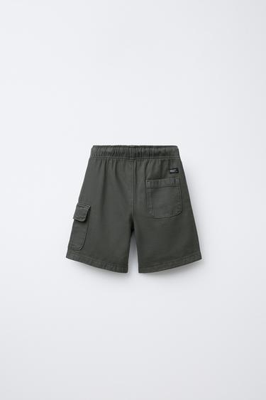 STRAIGHT FLOWING CARGO BERMUDA SHORTS - Dark khaki by Zara - Image 1