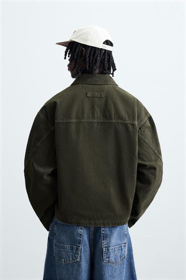 VESTE COUPE DÉCONTRACTÉE DÉLAVÉE - Kaki foncé de Zara - Image 2