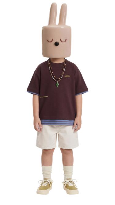 SLOGAN PRINT T-SHIRT - Burgundy by Zara