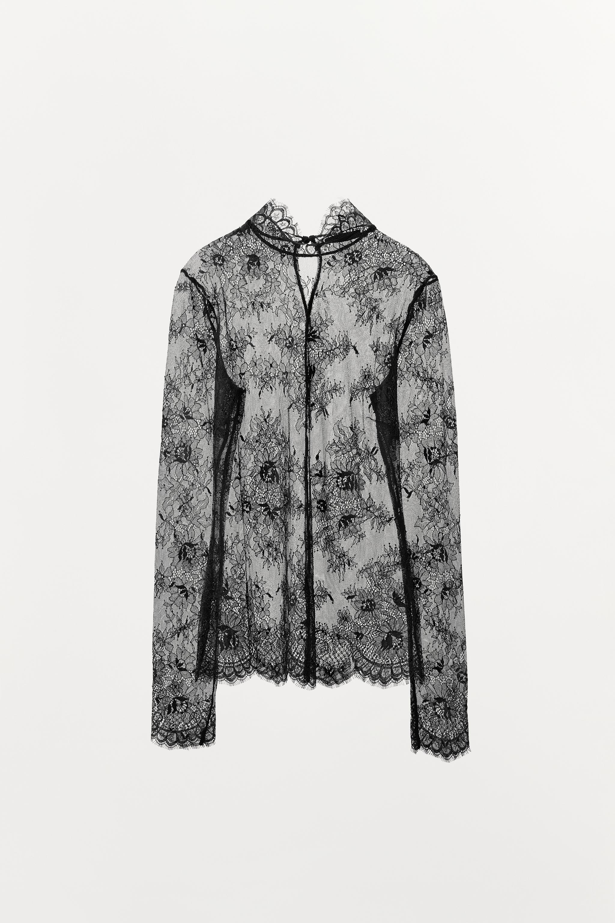 HIGH-NECK LACE TOP