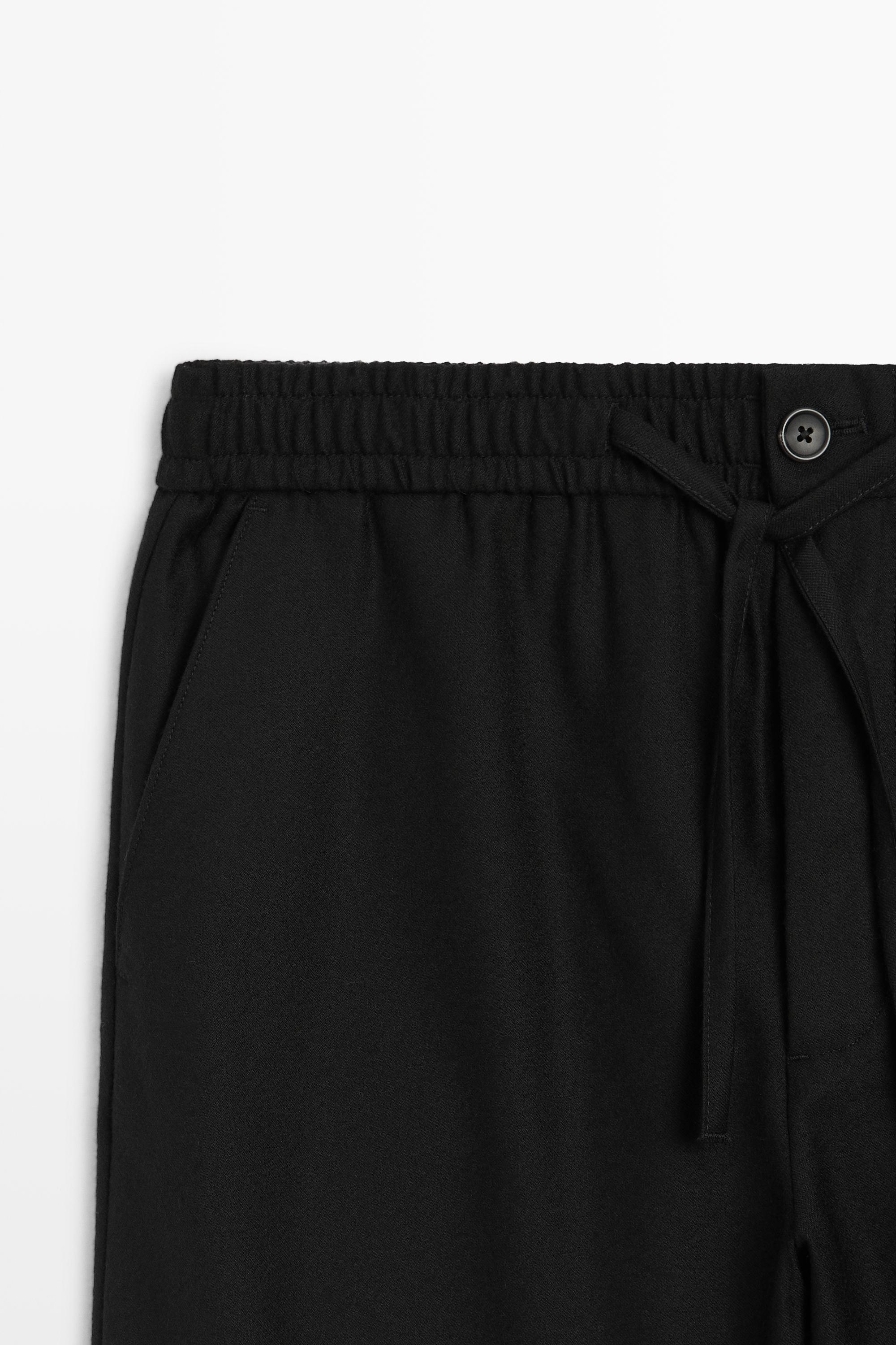 100% wool jogger fit pants