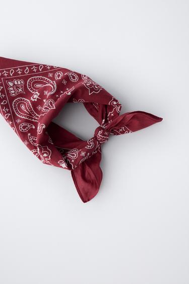 Zara COWBOY BANDANA - Red