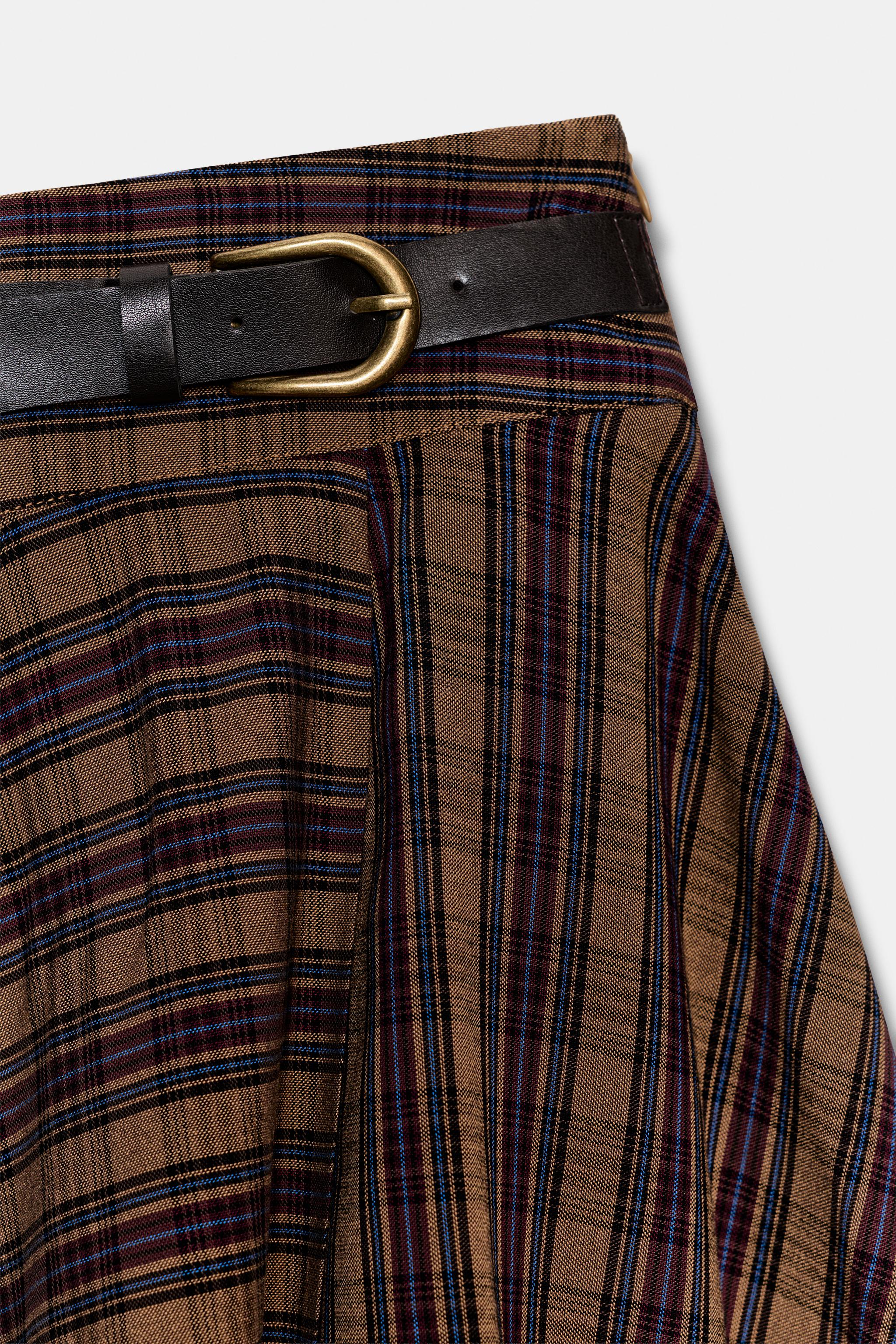 PLAID MINI SKIRT WITH BUCKLE