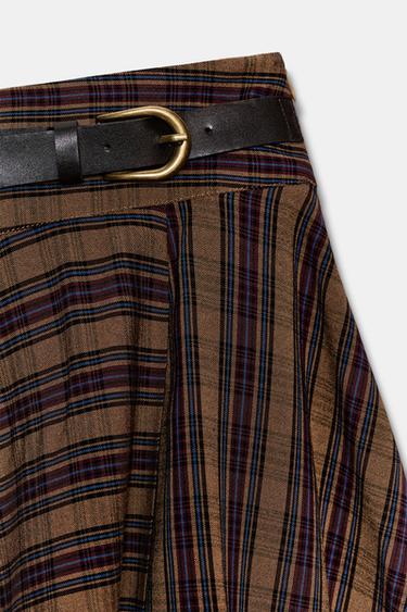 CHECK MINI SKIRT WITH BELT LOOP - Multicoloured by Zara - Image 8