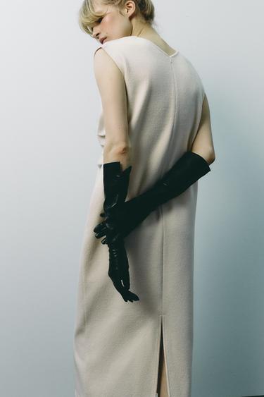 GUANTES LARGOS PIEL - Negro de Zara