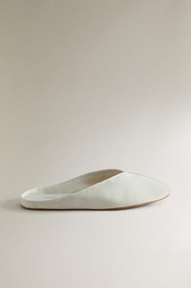 SATIN MULES WITH PIPING - Beige by Zara - Image 0