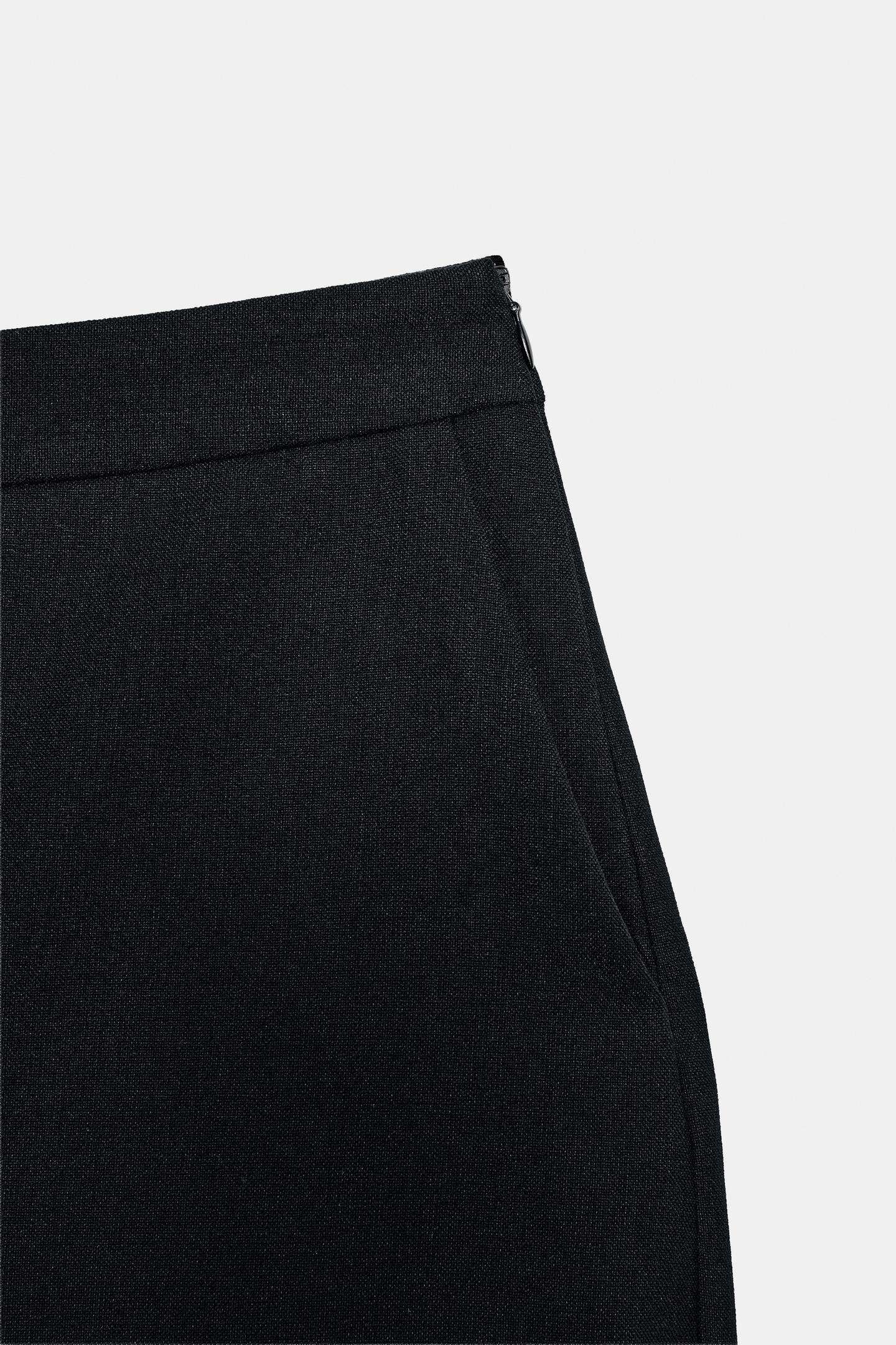 Женская юбка-шорты Zara Side-Zip Skort, цвет: Чёрный — фото 8