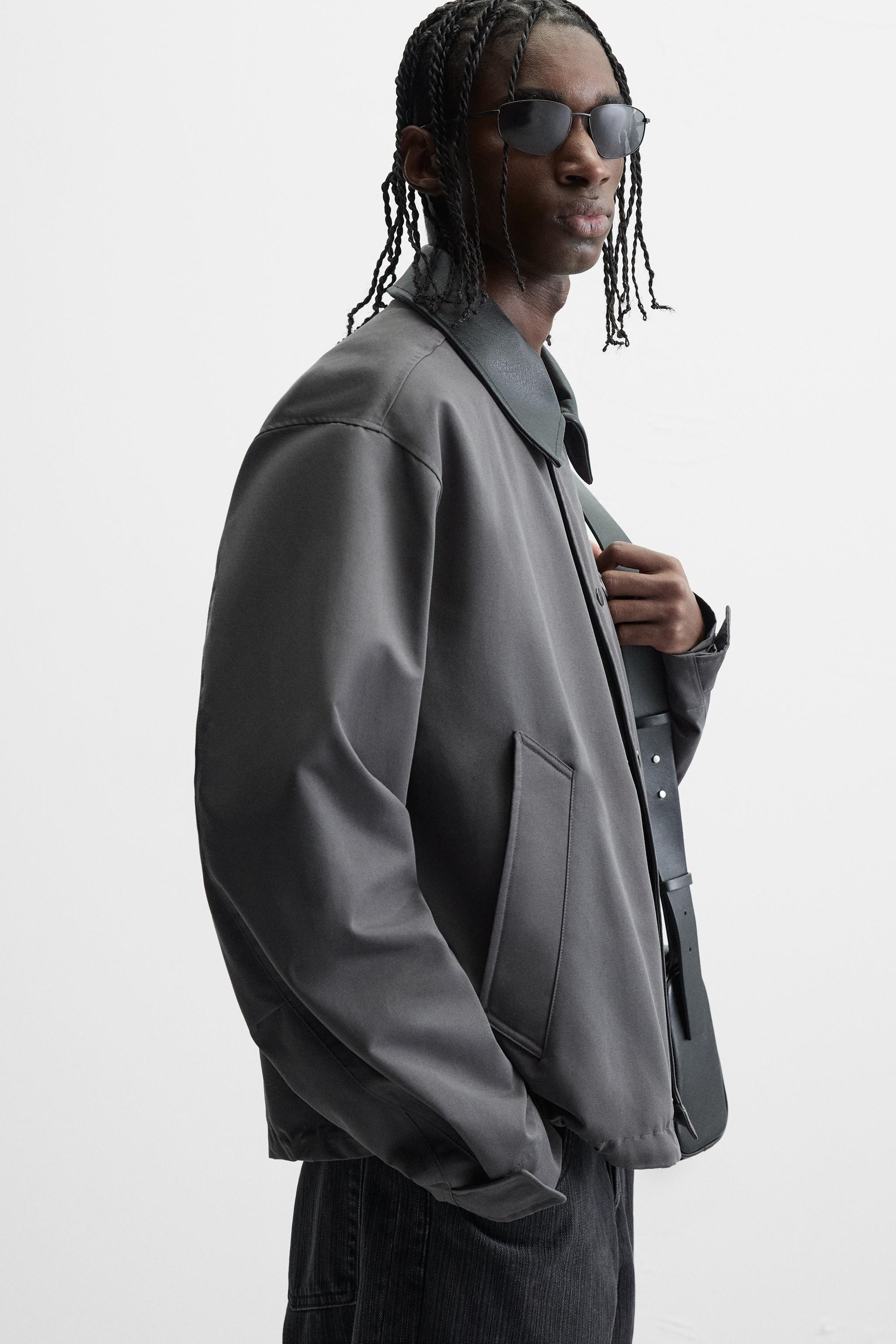 コントラスト撥水加工入りジャケット - グレー | ZARA Japan / 日本