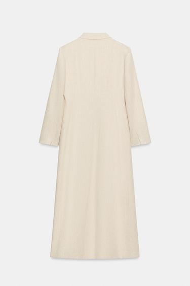 BLAZER ريفي طويل - بيج فاتح الخاص بـ Zara