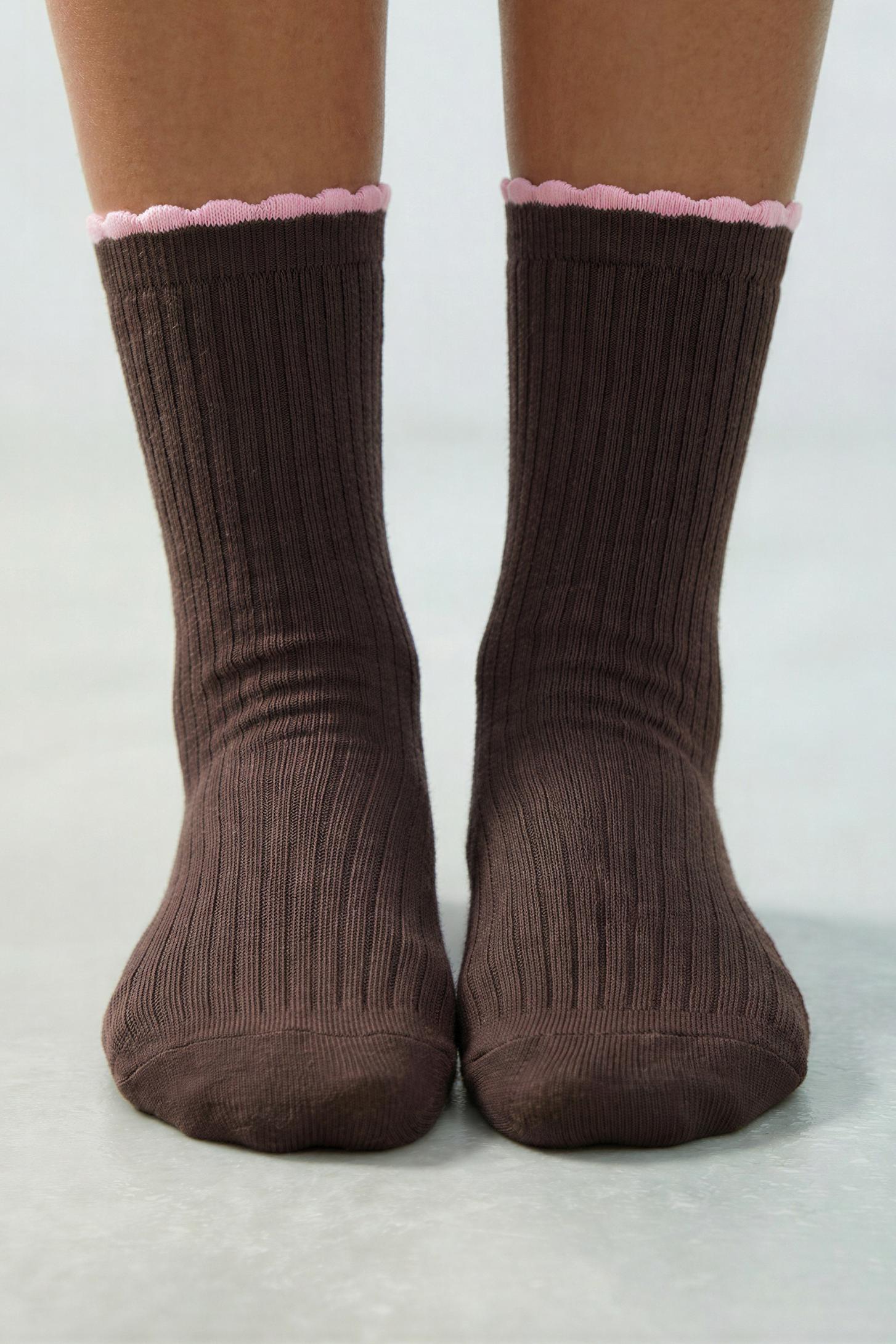PACK OF TWO DOUBLE-EFFECT LONG SOCKS — Multicoloured