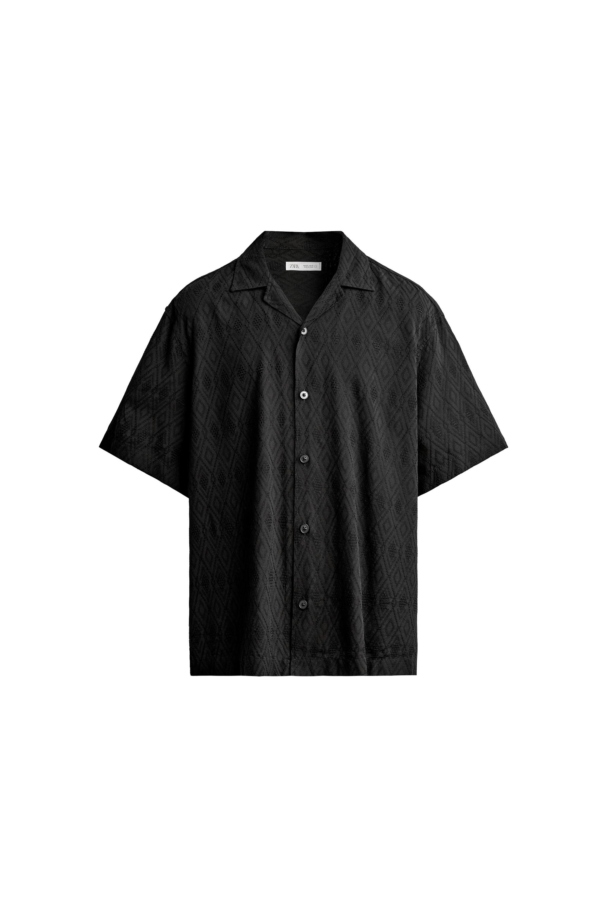 CAMISA RELAXED FIT JACQUARD GEOMÉTRICO