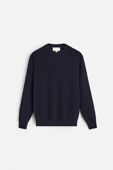 SWEATER I 100% KASHMIR - marine fra Zara
