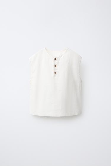 CAMISA MANGA SISA 100% LINO - Crudo de Zara