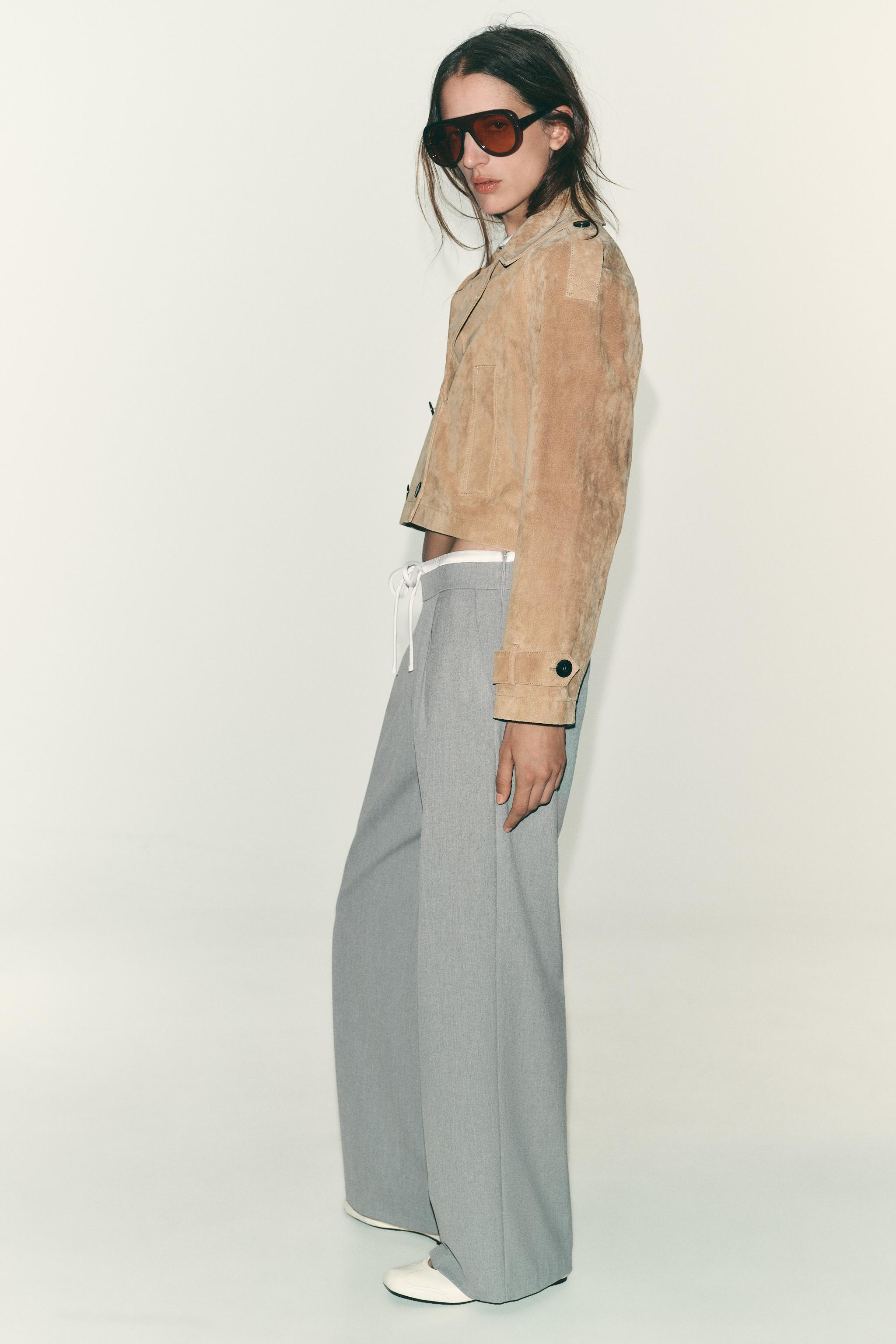 ZARA WIDE-LEGパンツ ダブルウエストバンド ワイドパンツ S ZARA - ZARA WIDE-LEGパンツ ダブルウエストバンド Sサイズの