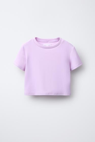 PACK CHEMISE OXFORD RAYÉE AVEC T-SHIRT EN RÉSILLE - Mauve de Zara - Image 3