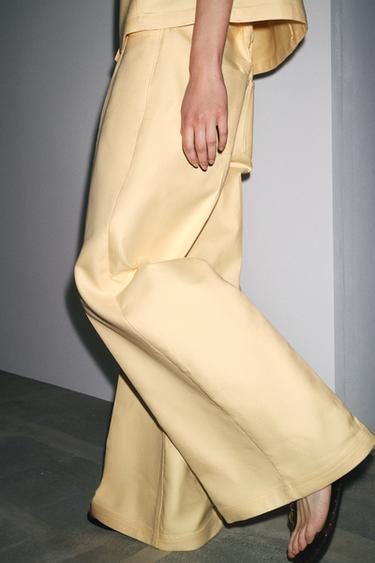 PANTALON LARGE ZW COLLECTION - Jaune clair de Zara - Image 1