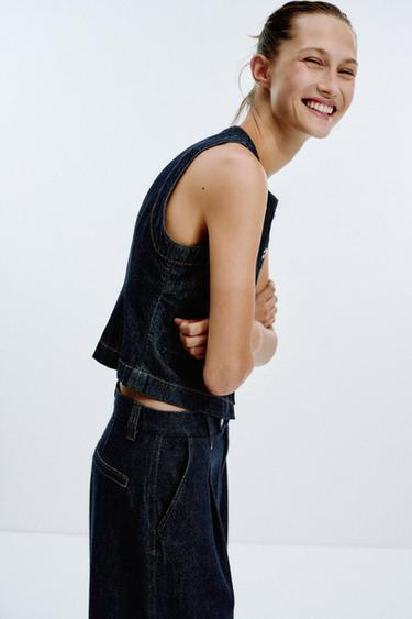 Z1975 DENIM TAILORED WAISTCOAT - Blue by Zara - Image 3