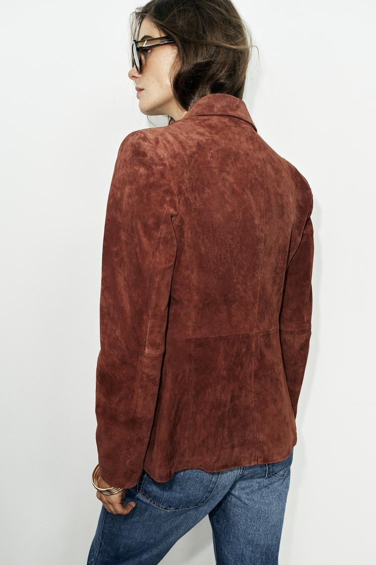 Blazer entallado de cuero 100% 8
