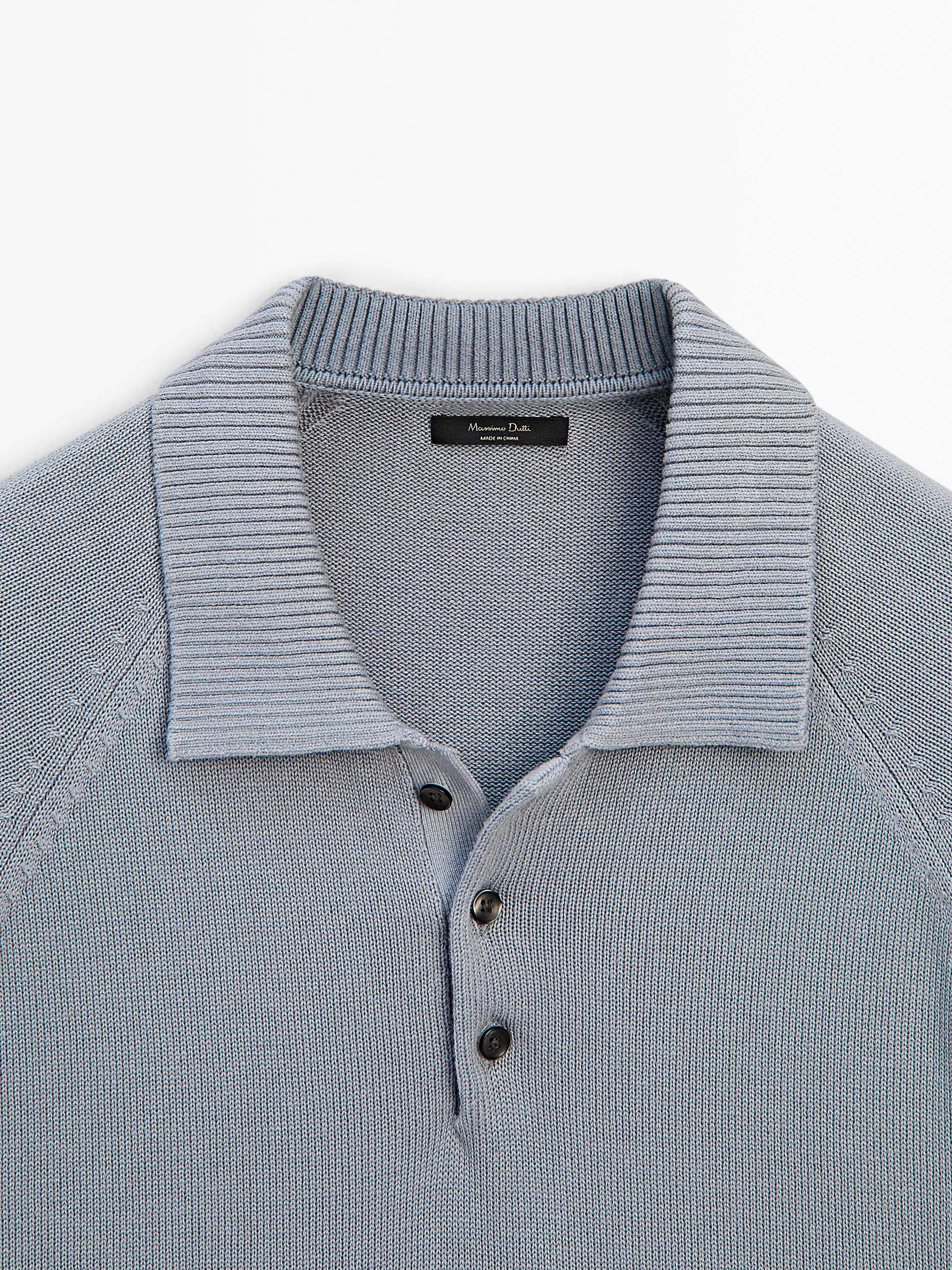 Short sleeve knit polo shirt - Grays | ZARA United States