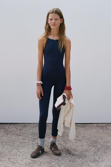 Zara SPORTY JUMPSUIT - Ink blue