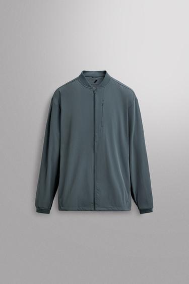 Zara TECHNICAL TRAINING JACKET - Mid-blue