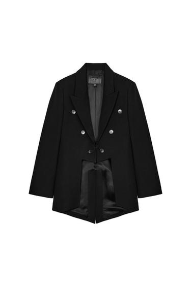 Zara ZW COLLECTION ASYMMETRIC BLAZER - Black