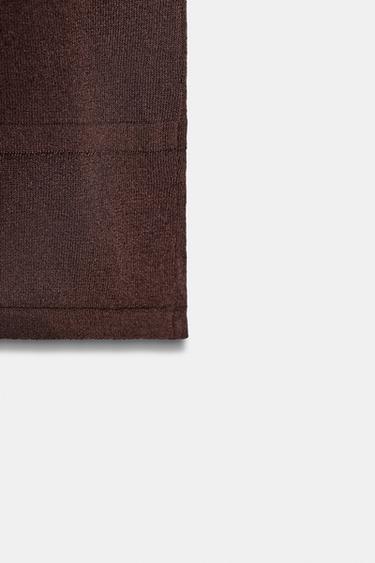 JUPE DROITE FLUIDE EN MAILLE - Chocolat de Zara - Image 7