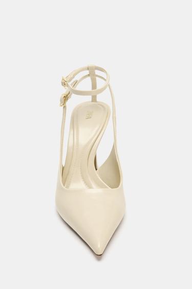 BUCKLE SLINGBACK SHOES - Ecru White by Zara - Image 4