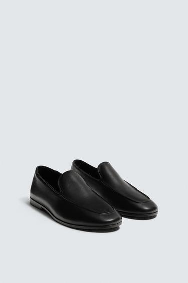 LEATHER LOAFERS - Black by Zara