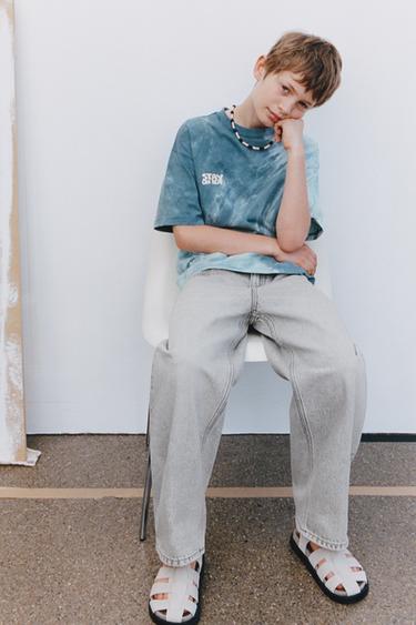Zara TIE DYE T-SHIRT - Blue