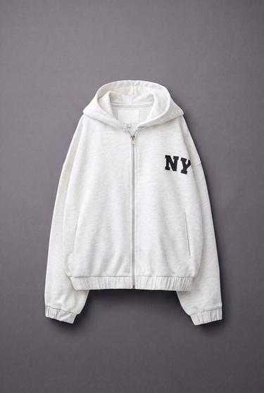 SUDADERA CREMALLERA CAPUCHA - Gris vigoré de Zara