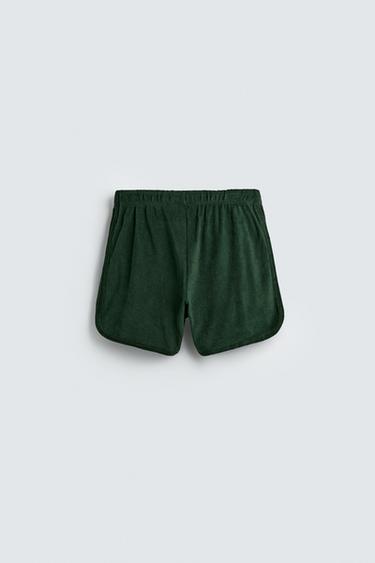 TOWELLING SHORTS - Bottle green by Zara - Image 7