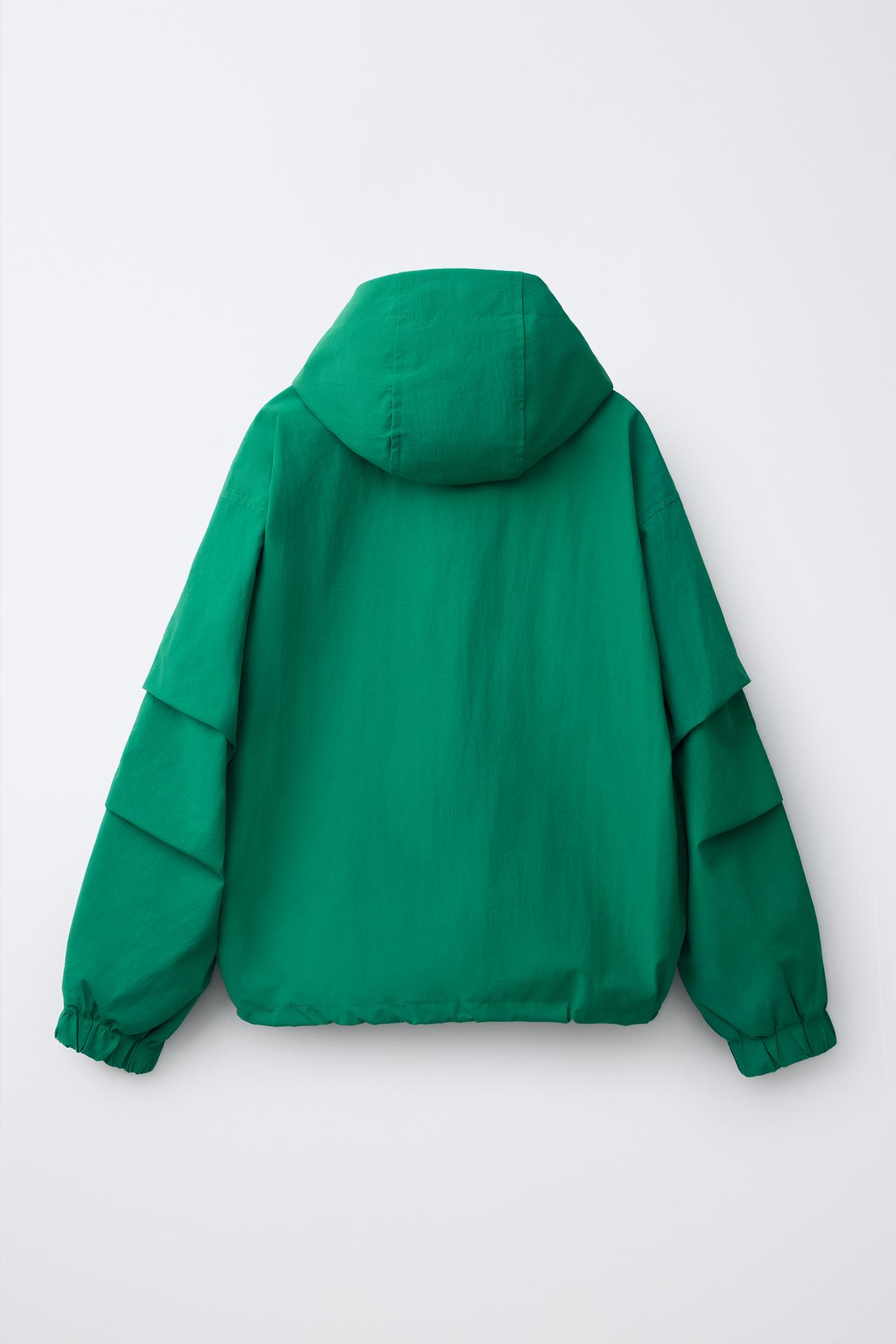 WATER-REPELLENT HOODIE JACKET — Green